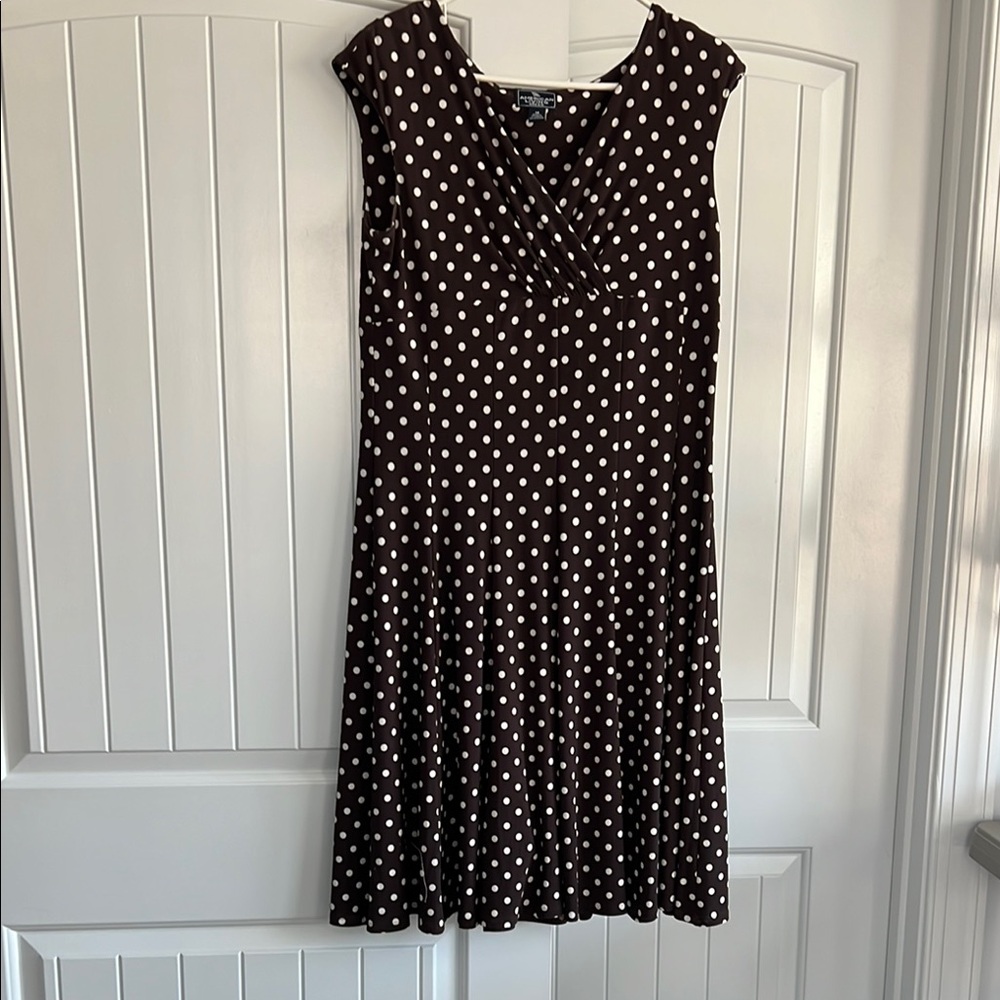 American Living Black A-Line Midi Dress V-Neck Casual
